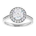 14K white gold 1 CT Round Diamond Halo Engagement Ring     