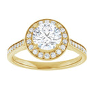 14K yellow gold 1 CT Round Diamond Halo Engagement Ring     