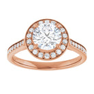 14K rose gold 1 CT Round Diamond Halo Engagement Ring     