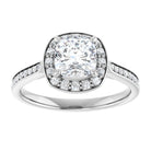 14K white gold 1 CT Cushion Diamond Halo Engagement Ring     