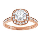 14K rose gold 1 CT Cushion Diamond Halo Engagement Ring     