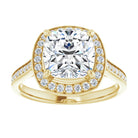 14K yellow gold 3 CT Cushion Diamond Halo Engagement Ring     