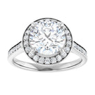 14K white gold 2 CT Round Diamond Halo Engagement Ring     