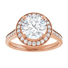 14K rose gold 2 CT Round Diamond Halo Engagement Ring     