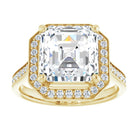 14K yellow gold 4 CT Asscher Diamond Halo Engagement Ring     