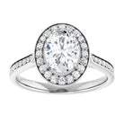 14K white gold 1 CT Oval Diamond Halo Engagement Ring     