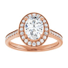 14K rose gold 1 CT Oval Diamond Halo Engagement Ring     