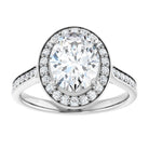 14K white gold 2 CT Oval Diamond Halo Engagement Ring     