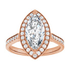 14K rose gold 2 CT Marquise Diamond Halo Engagement Ring     