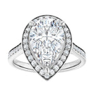 14K white gold 3 CT Pear Diamond Halo Engagement Ring     