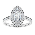 14K white gold 1 CT Marquise Diamond Halo Engagement Ring     