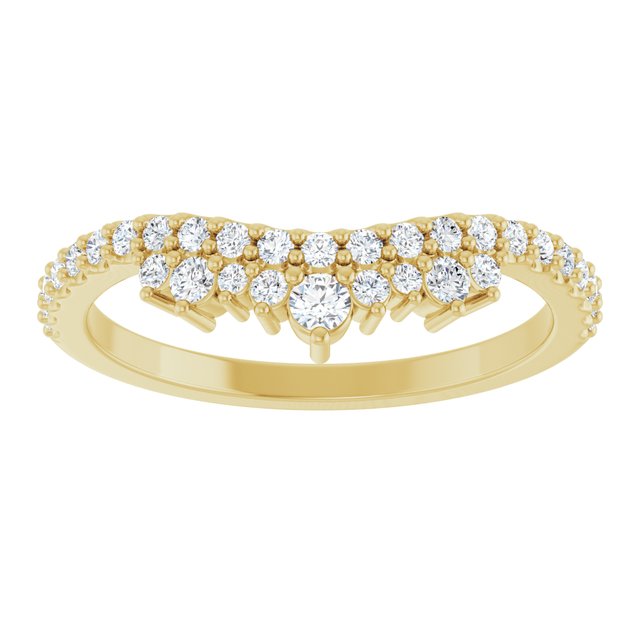 Yellow Gold Curved Diamond Crown Band