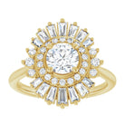 14K Yellow 5.8 mm Round 1/2 CTW Natural Diamond Semi-Set Engagement Ring