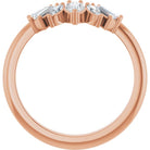 Rose Gold Arabesque Curved Diamond Band Side View