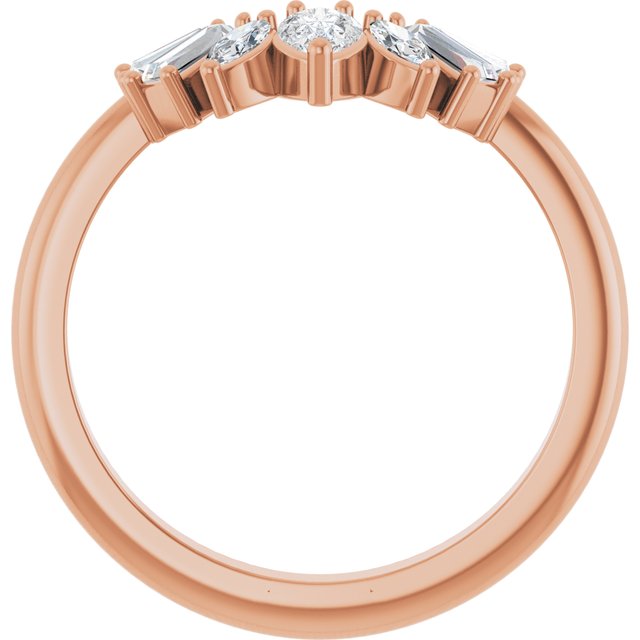 Rose Gold Arabesque Curved Diamond Band Side View