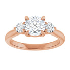 14K rose gold 1 CT Round CutThree Stone Engagement Ring Setting