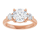 14K rose gold 2 CT Round CutThree Stone Engagement Ring Setting