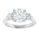 14K white gold 2 CT Round CutThree Stone Engagement Ring Setting