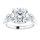 14K white gold 3 CT Round CutThree Stone Engagement Ring Setting