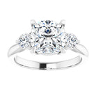 14K white gold 3 CT Cushion CutThree Stone Engagement Ring Setting