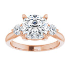 14K rose gold 3 CT Cushion CutThree Stone Engagement Ring Setting