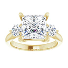 14K yellow gold 3 CT Square CutThree Stone Engagement Ring Setting