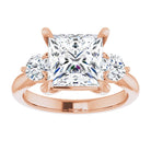 14K rose gold 3 CT Square CutThree Stone Engagement Ring Setting