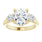 14K yellow gold 2 CT Oval CutThree Stone Engagement Ring Setting