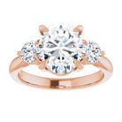 14K rose gold 2 CT Oval CutThree Stone Engagement Ring Setting