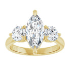 14K yellow gold 2 CT Marquise CutThree Stone Engagement Ring Setting