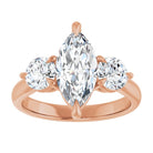 14K rose gold 2 CT Marquise CutThree Stone Engagement Ring Setting