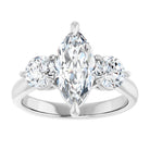 14K white gold 2 CT Marquise CutThree Stone Engagement Ring Setting