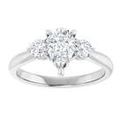 14K white gold 1 CT Pear CutThree Stone Engagement Ring Setting