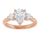 14K rose gold 2 CT Pear CutThree Stone Engagement Ring Setting