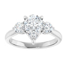 14K white gold 2 CT Pear CutThree Stone Engagement Ring Setting