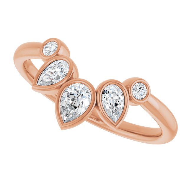 Rose Gold Bezel Set Diamond Wedding Band