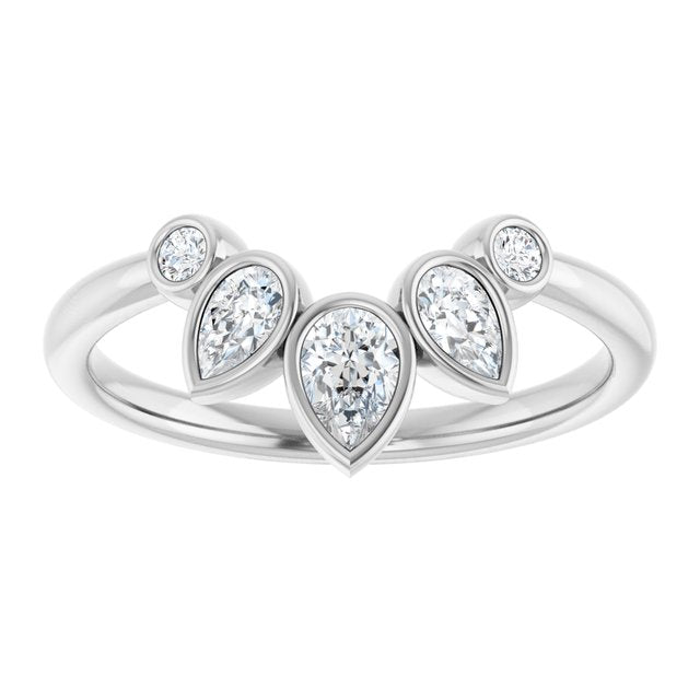 White Gold Bezel Set Diamond Contour Ring