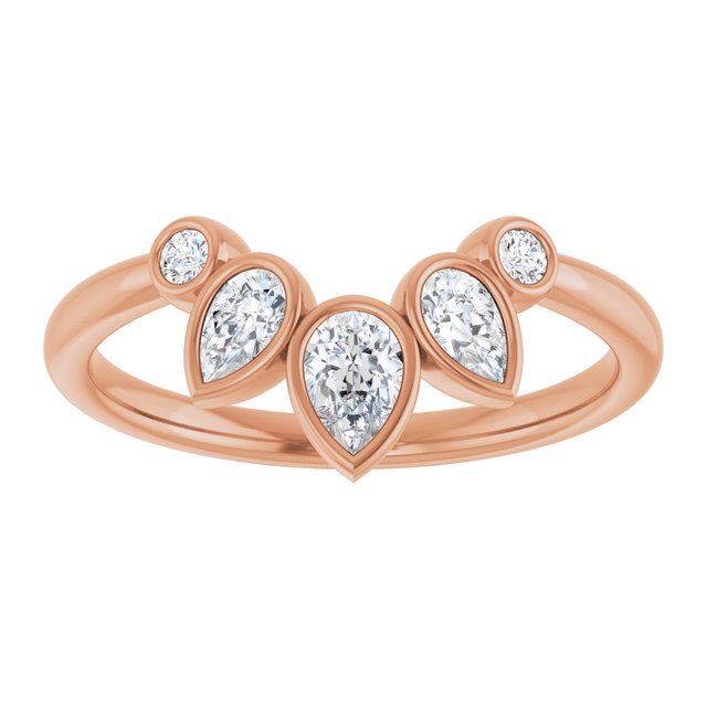 Rose Gold Bezel Set Diamond Contour Ring