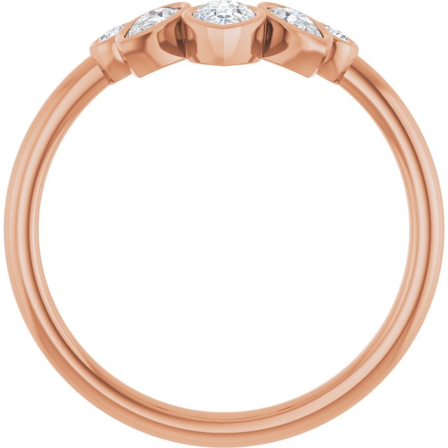 Rose Gold Bezel Set Diamond Contour Band Side View