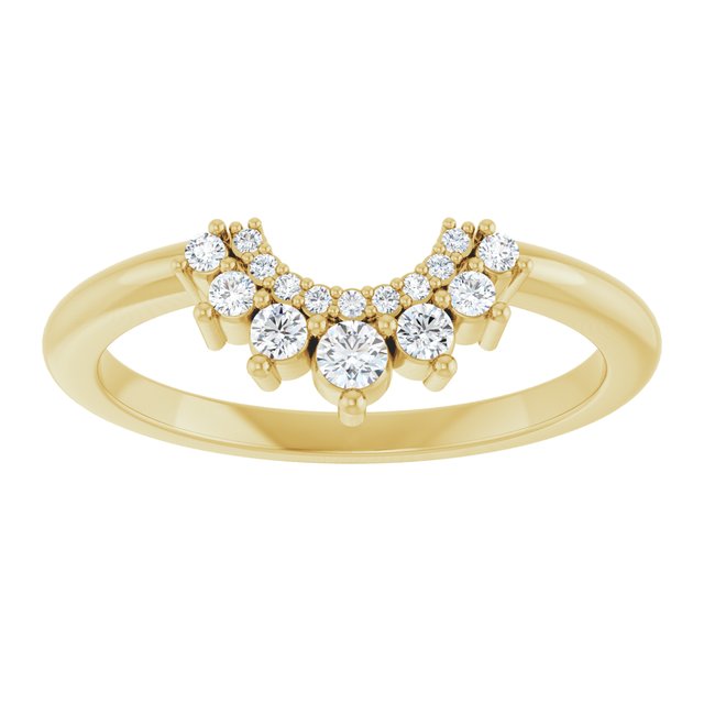 Yellow Gold Ampi Diamond Curved Band