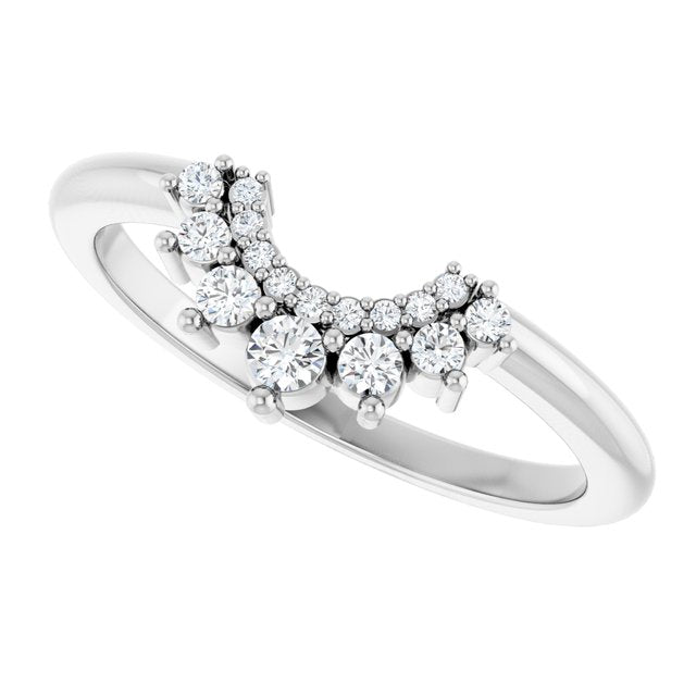 White Gold Ampi Diamond Curved Ring