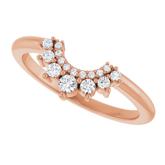 Rose Gold Ampi Diamond Curved Ring