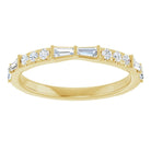 Yellow Gold French-Set Tapered Baguette Diamond Ring