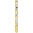 Yellow Gold French-Set Tapered Baguette Diamond Band