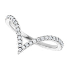 White Gold Deep V Diamond Contour Band