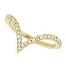 Yellow Gold Deep V Diamond Contour Band