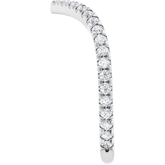 White Gold French-Set Diamond Contour Ring Side-View