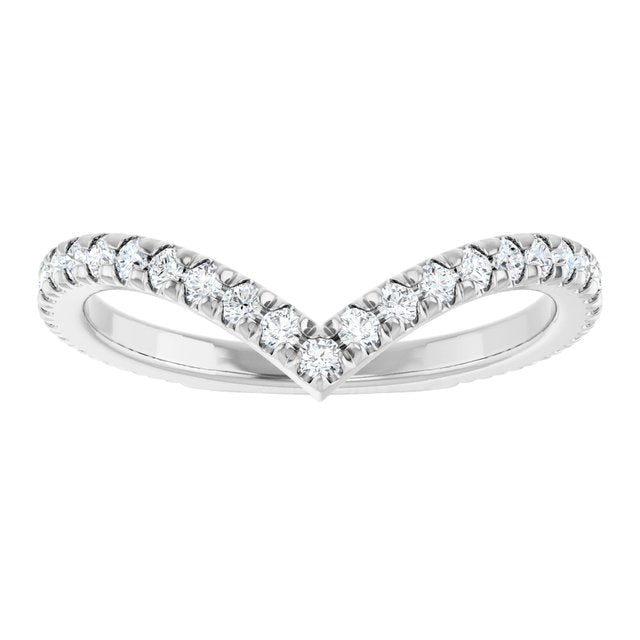 White Gold French-Set Diamond Contour Ring