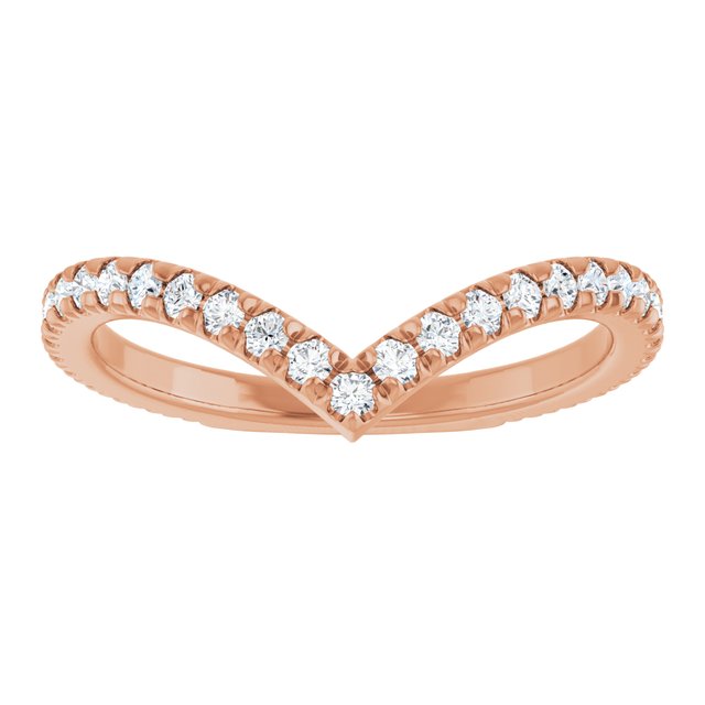 Rose Gold French-Set Diamond Contour Ring