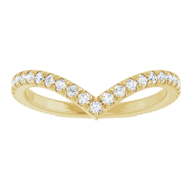 Yellow Gold French-Set Diamond Contour Ring